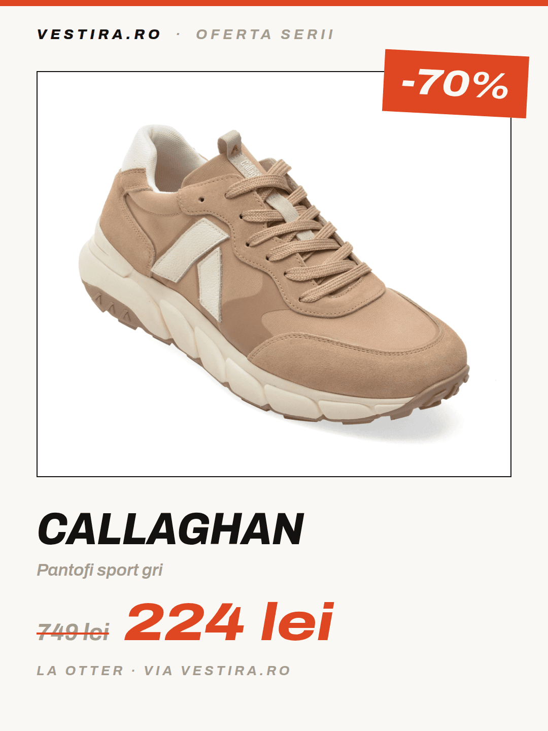 CALLAGHAN — Pantofi sport gri